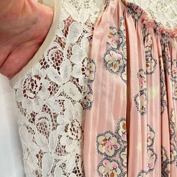 Jill Stuart Collection Size 2 Silk Lace Floral Dress Sleeveless Knee Length - Picture 4 of 14